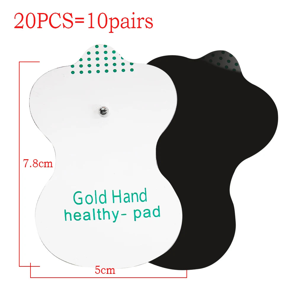 TENS Unit Electrode Pads: Reusable Muscle Stimulator Gel Sets Back Massage Instrument 7.8x5cm 20pcs Tidesmit