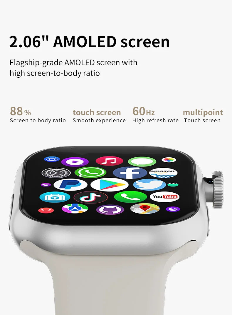 YLL-VP19 PRO 4G LTE Smart Watch WIFI GPS Big AMOLED Screen Color Display SIM Call Android IOS Compatibility Sleep Tracker IP67