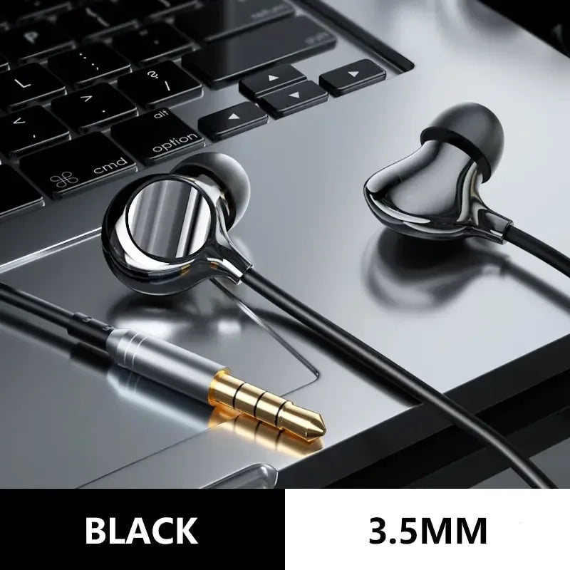 USB-C Wired HiFi Earphones with Ceramic Mic by Tidesmit 3.5MM Black Tidesmit