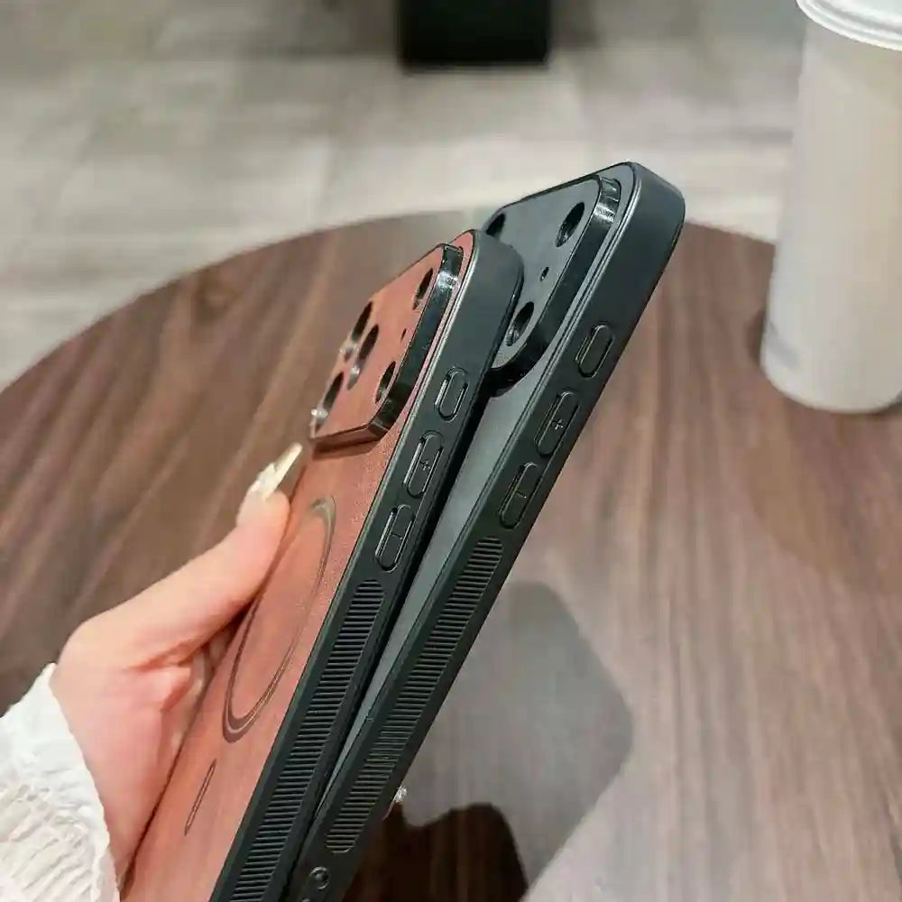 MagSafe Leather Phone Case: Slim Shockproof Cover for iPhone 16 & 17 Tidesmit