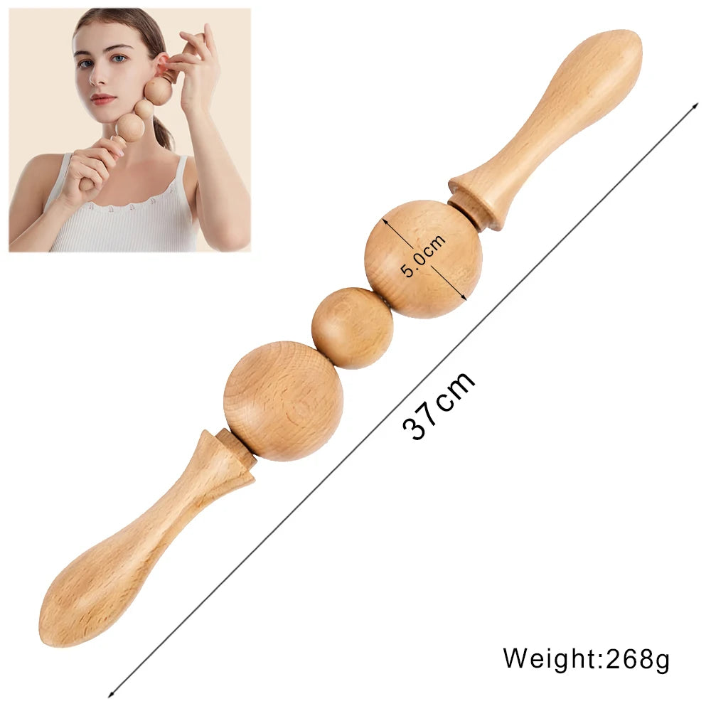 Wooden Lymphatic Drainage Massager Tool for Targeted Body Contouring Back Massage Instrument Body Roller D Tidesmit