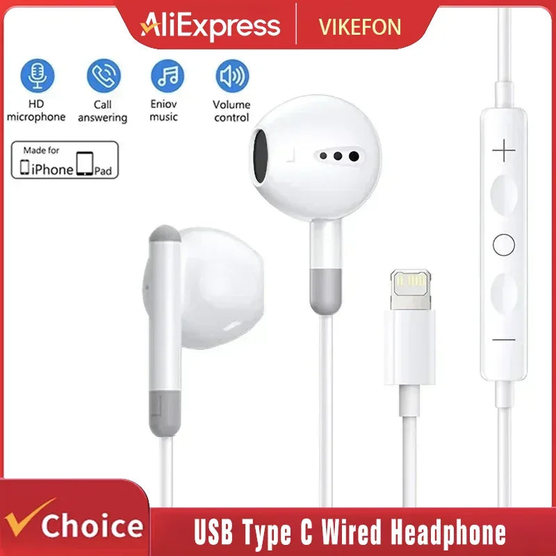 Tidesmit USB C Noise Isolating Wired Earbuds for iPhone 15 Tidesmit