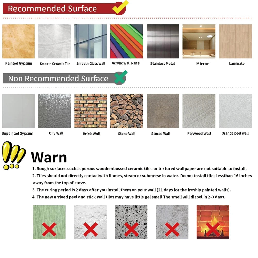 10Pcs Tile Stickers, Peel and Stick Self Adhesive Removable Moroccan Talavera Tiles Backsplash for Kitchen, Furniture Staircase