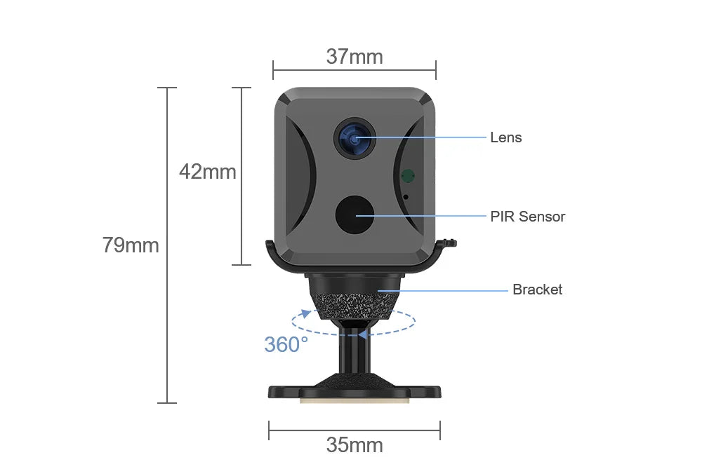 LS VISION Ubox Mini 4G Security Camera SIM Card or Wifi  HD Surveillance Camera 3800mAh Battery Low Power Voice Intercom CCTV