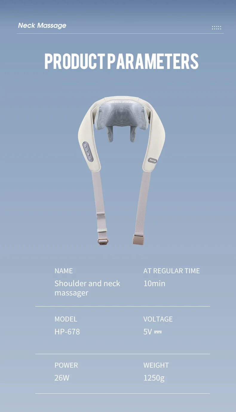 Back Massager Shawl with Heat - Rechargeable Deep Tissue Relief Device Back Massage Instrument Tidesmit