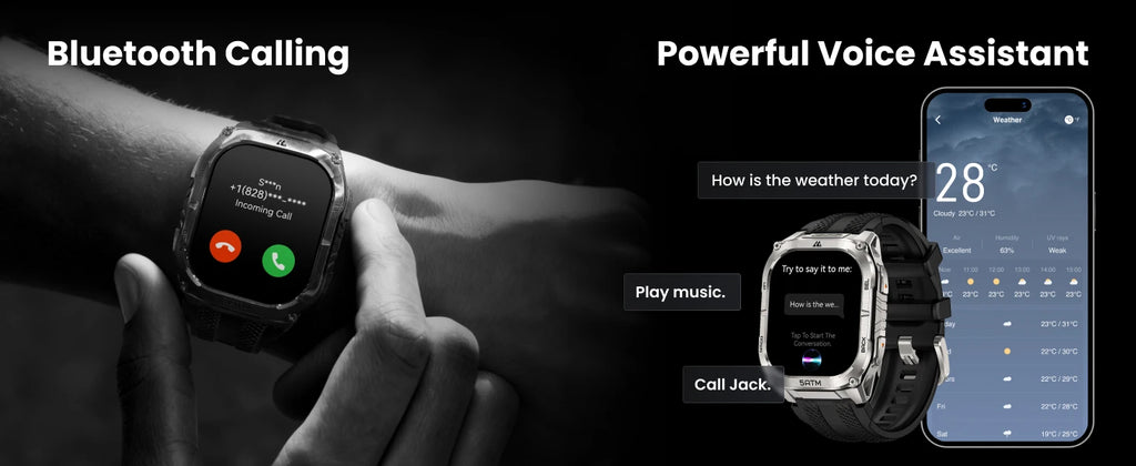 KOSPET TANK M4C Advanced GPS Smartwatch for Men MIL-STD-810H Tough 5ATM Waterproof Integrated Flashlight & Health Tracking