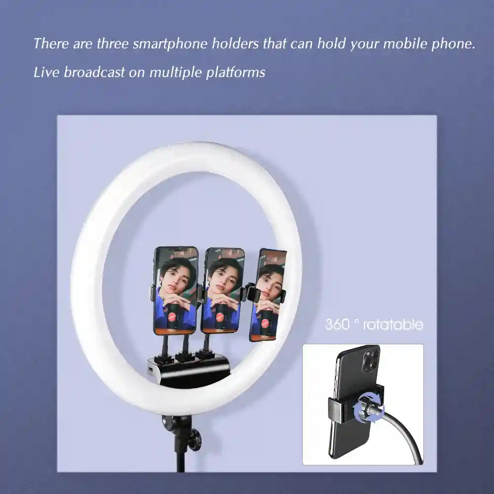 18 Inch Ring Light with Tripod Stand - Adjustable Professional LED Lamp Tidesmit