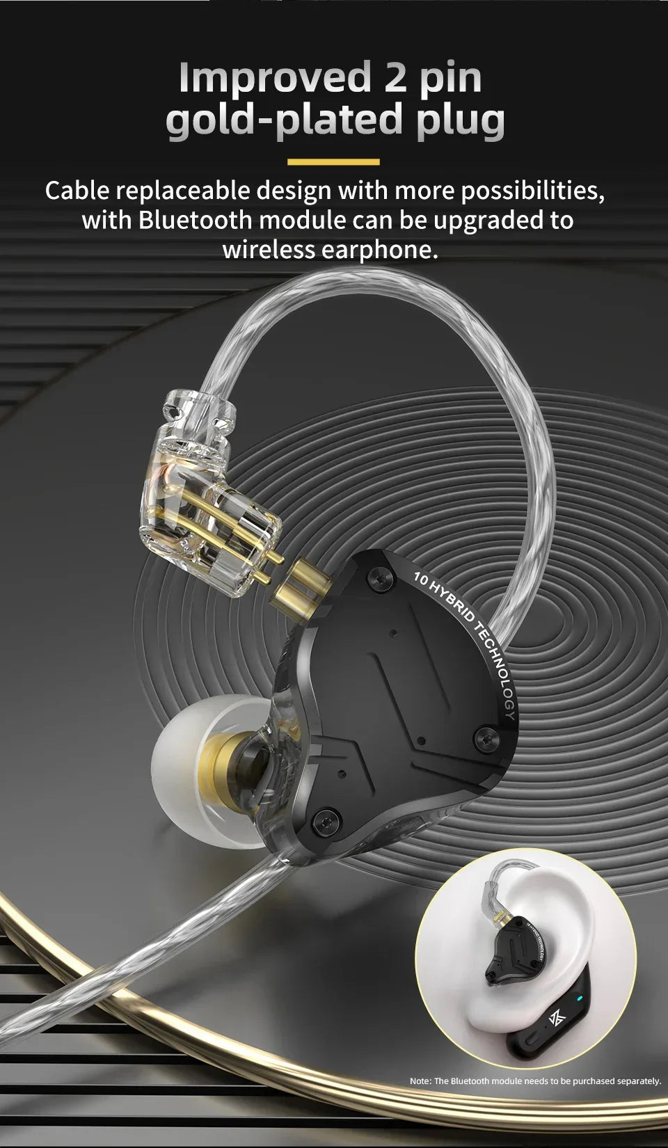 KZ ZS10 Pro X In-Ear Monitors 5-Driver Hybrid HiFi Earphones Tidesmit Tidesmit
