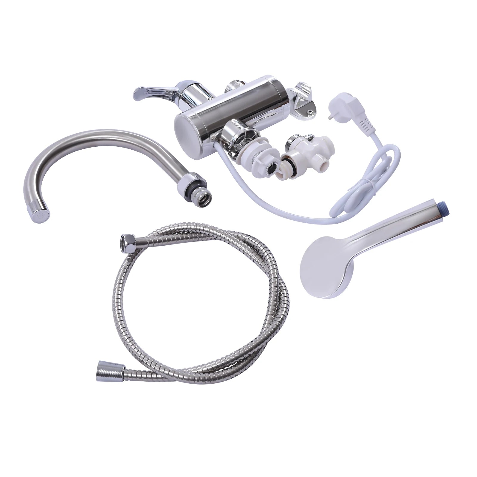 3000W Electric Faucet with Shower 360° Rotating Faucet Heater Digital Display 30-60℃ Water Faucet for Kitchen Bathroom