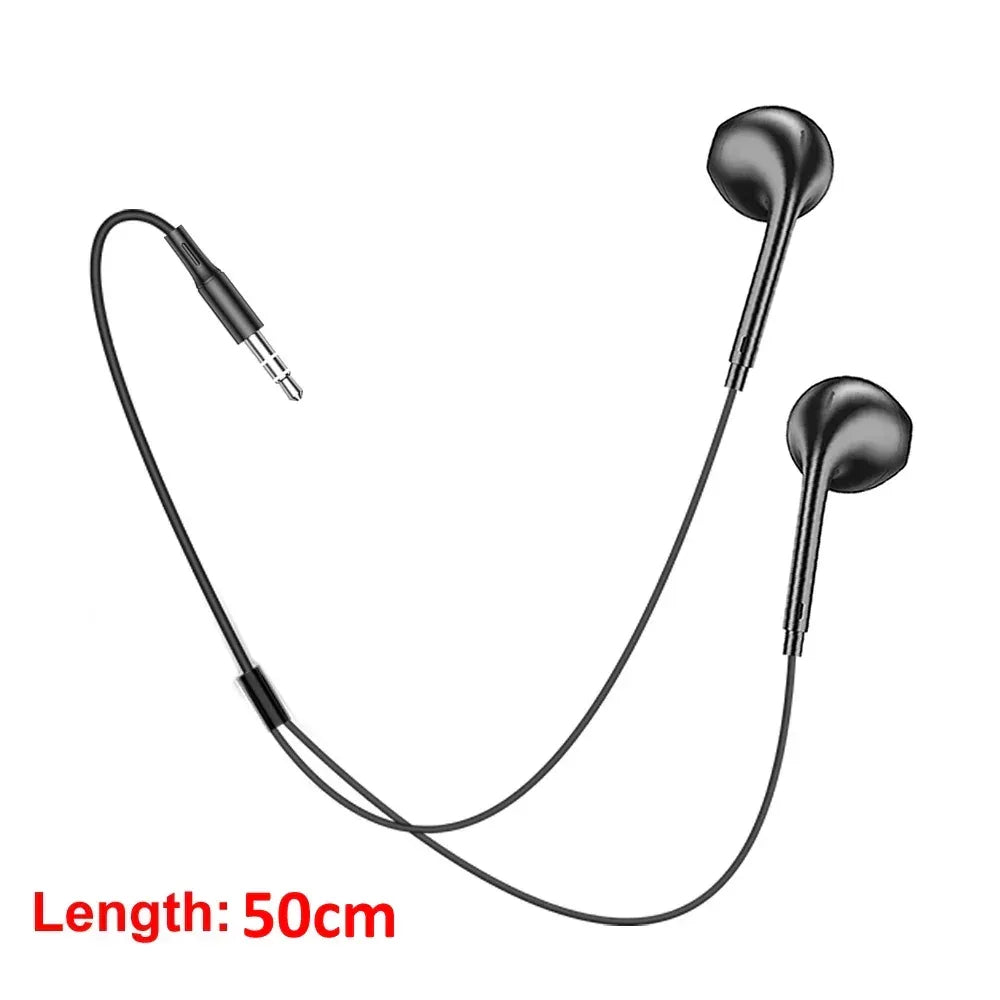 3.5mm Wired In-Ear Headphones | 50cm Universal Audio Cable | Tidesmit black Tidesmit