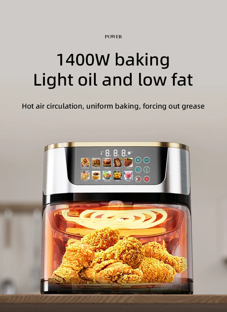 Professional 12L 15L Digital Air Fryer Oven Stainless Steel Smart Multi Functional Large Capacity Commercial No Oil 2025 New