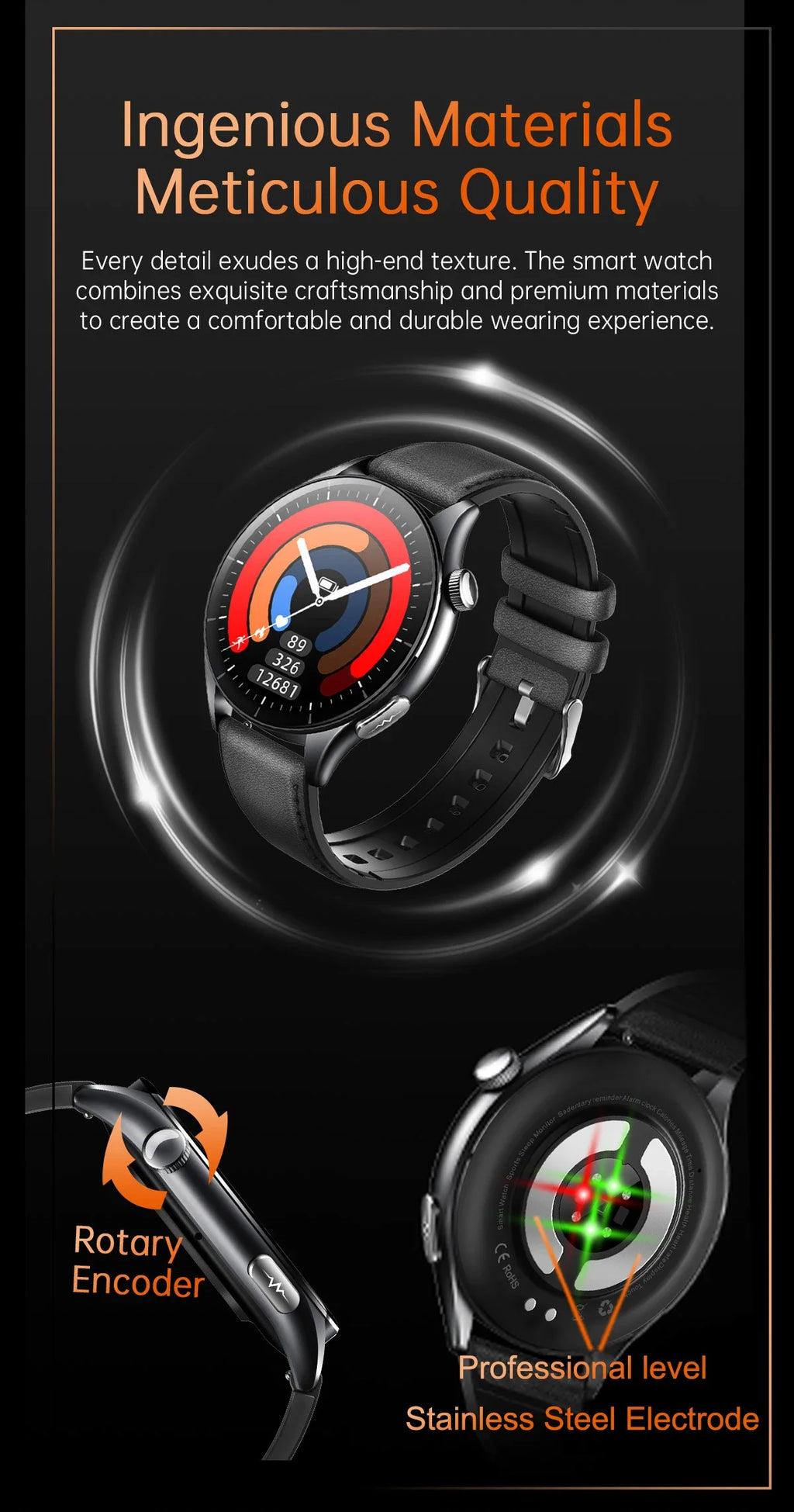 2026 New Smart Watch NFC ECG+PPG Blood oxygen Uric Acid Blood Pressure Sapphire Smartwatch Men For iPhone Android