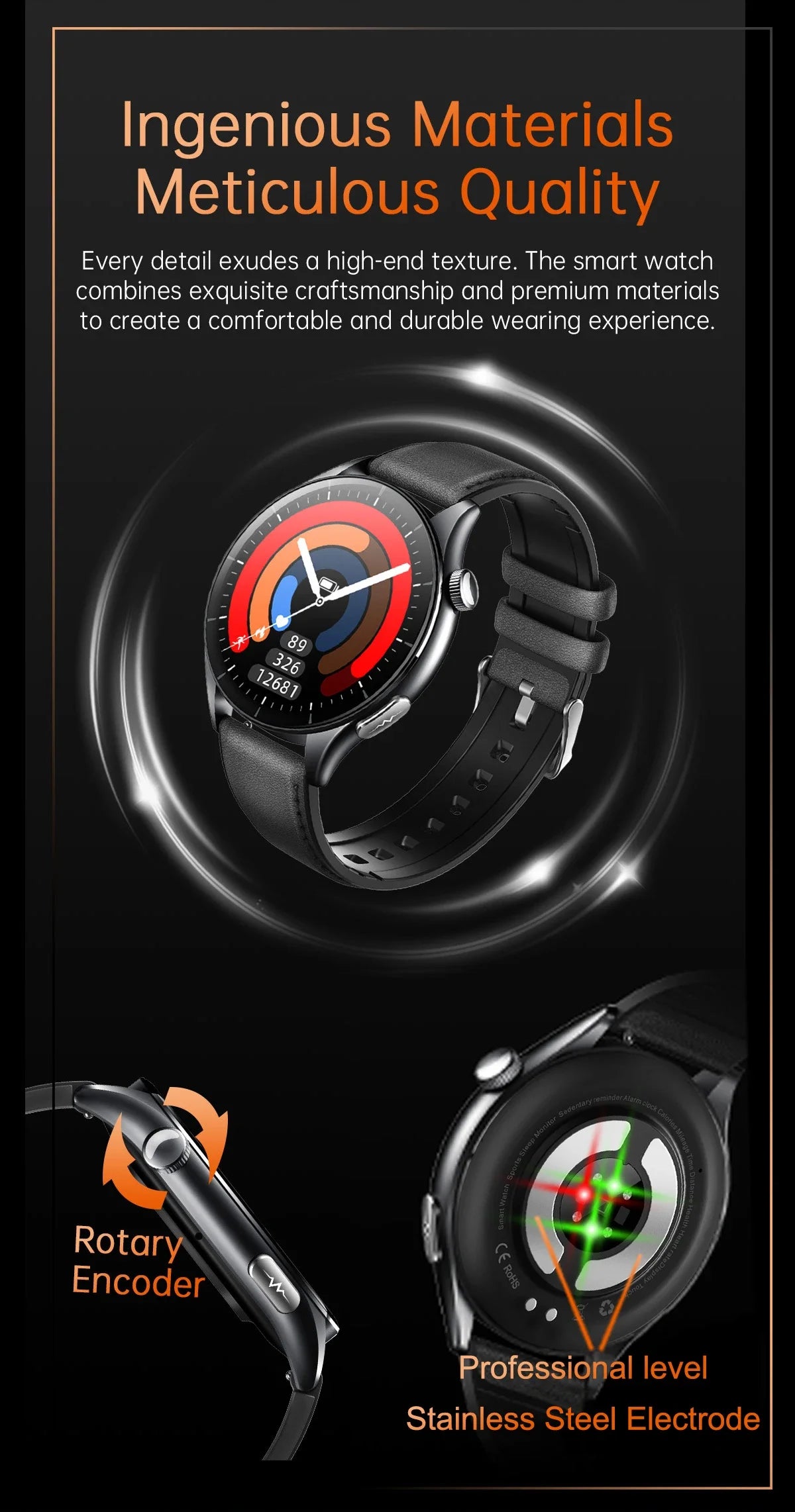 2026 New Smart Watch NFC ECG+PPG Blood oxygen Uric Acid Blood Pressure Sapphire Smartwatch Men For iPhone Android