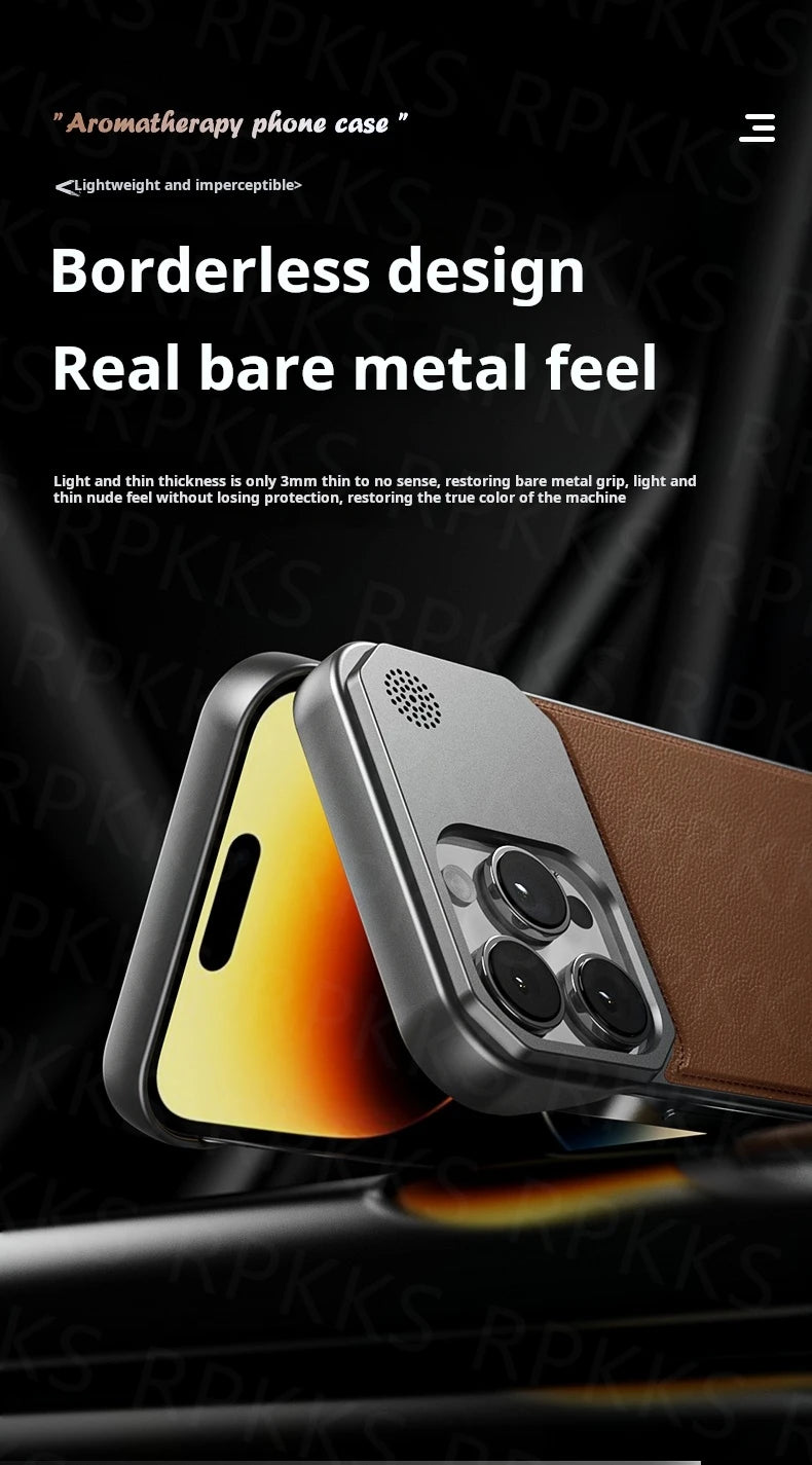 iPhone 15 Leather Aromatherapy Case with Magnetic MagSafe Protection Tidesmit