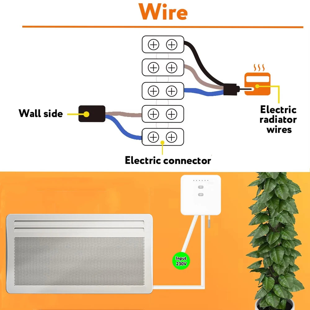 Tuya ZigBee Smart Thermostat For Pilot Wire Heating Radiator Support Ecowatt Electricity Monitoring Remote Control Alexa Google