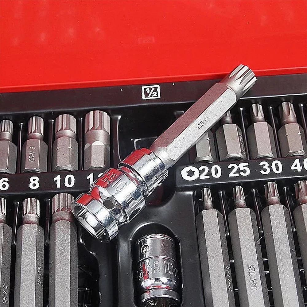Podofo 40PCS Star Shaped Bit/Flower Shaped Bit/Inner Hexagonal Bit/Plum Shaped Bit/Twelve Angle Bit/Hexagonal Socket Wrench