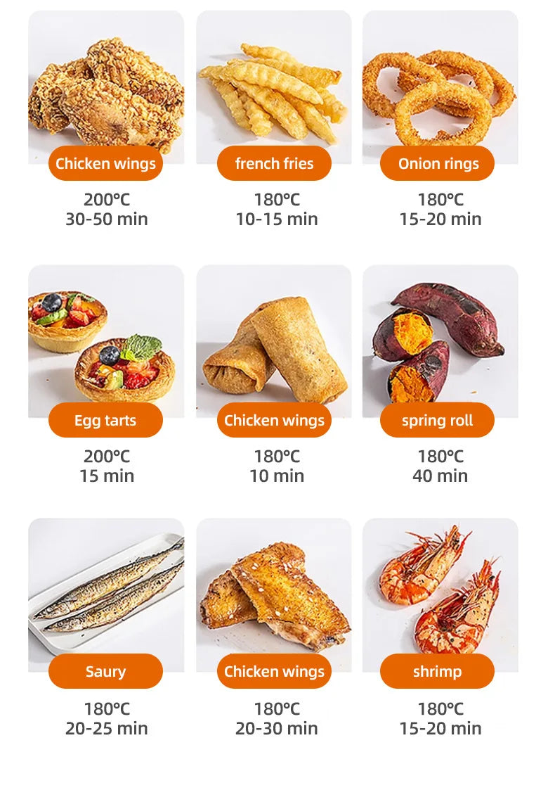 Air Fryer with 8L Large Capacity Electric Air Fryers without oil Airfryer Oven for Chicken Wings Fries Chips Cooker Air Fryer