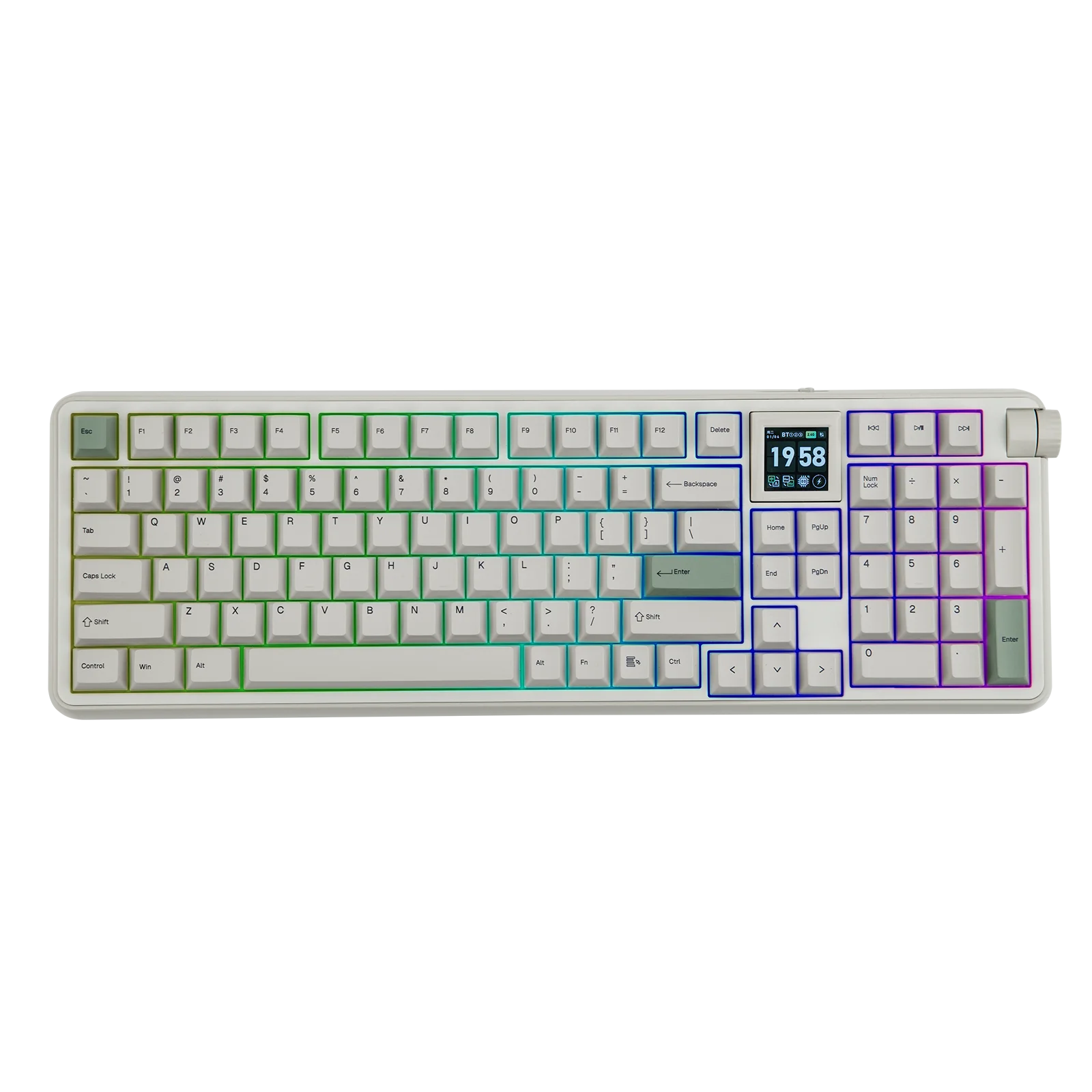 EPOMAKER RT100 PRO Full Sized ANSI US Layout Tri-mode Wireless Mechanical Gaming Keyboard with 5000mAh Battery & RGB Backlight