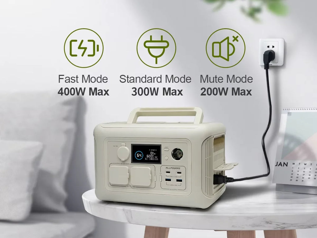 Portable Power Station 600W with 100W Solar Panel - Fast Charging Battery Tidesmit