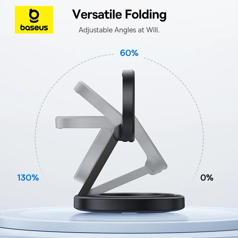 15W Magnetic Wireless Charger Stand - Foldable Qi Certified MagSafe Tidesmit