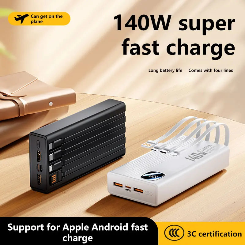 Tidesmit 200000mAh Portable Power Bank - Fast Charging USB-C Travel Battery Tidesmit