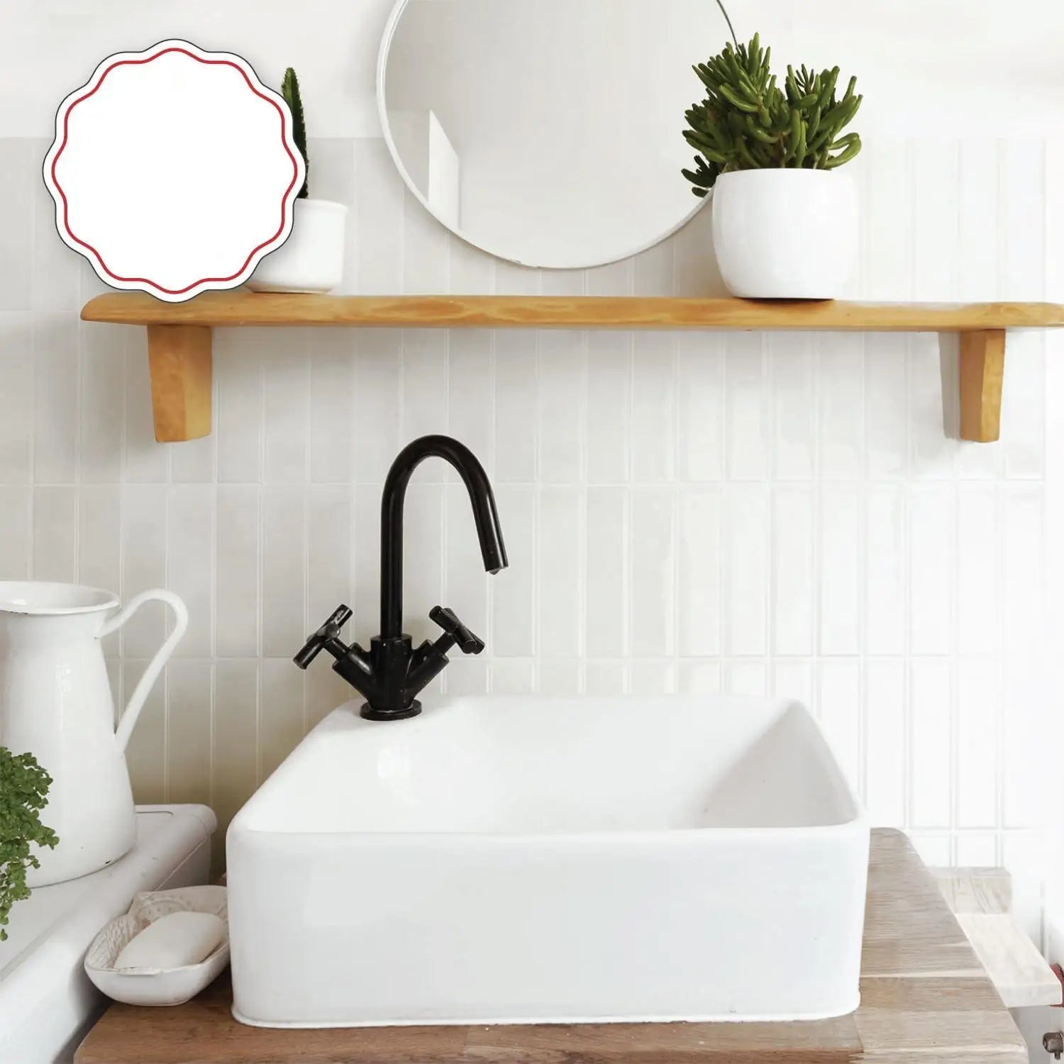 5-20 Pieces NewTile Sticker Self-adhesive Green Tile Backsplash Bathroom Wall Tile Sticker, Water and Mold Resistant, 22.9x29cm