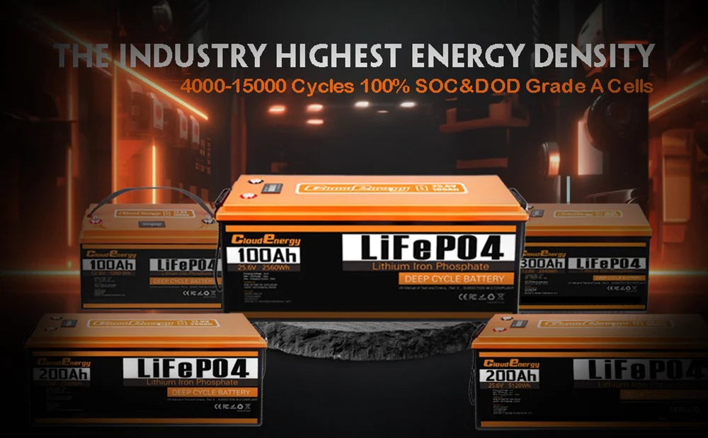 12V 100Ah LiFePO4 Battery Pack - 6000 Cycle High Capacity Power Tidesmit