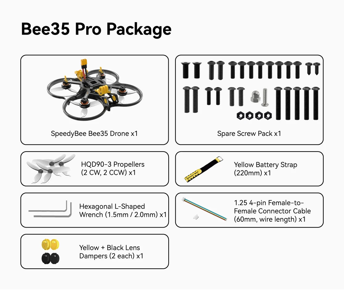 SpeedyBee Bee35 Pro 3.5 Inch Cinewhoop FPV Drone with O3 Air Unit Tidesmit