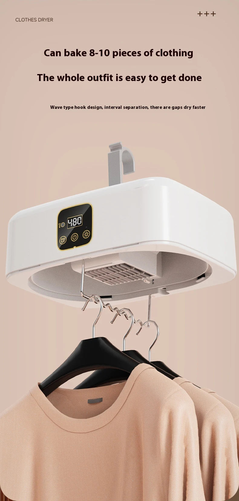 Tidesmit portable foldable electric clothes dryer machine with dryer bag and timer setting for compact laundry