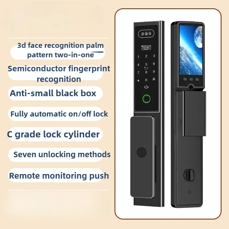 Outdoor Lock with Surveillance Camera Home Automatic Smart Door Lock 3d Facial Recognition Fingerprint Password