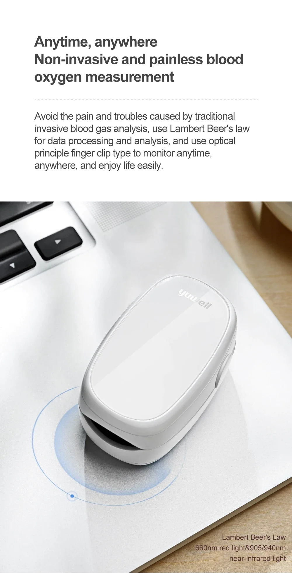 Yuwell Finger Clip Pulse Oximeter LED Screen Blood Oxygen Saturation Monitor Automatic Measurement Finger Clip Pulse Oximeter