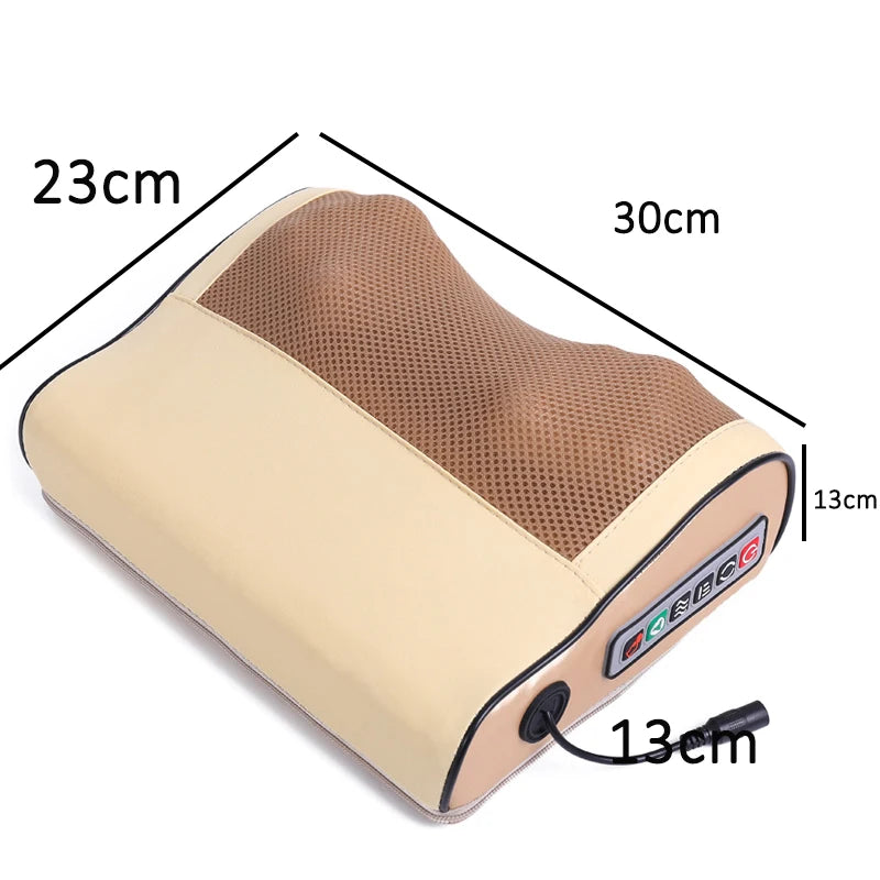Electric Massager with Infrared Heat Deep Tissue Pillow - EU Plug Beige Massage Cushion Tidesmit