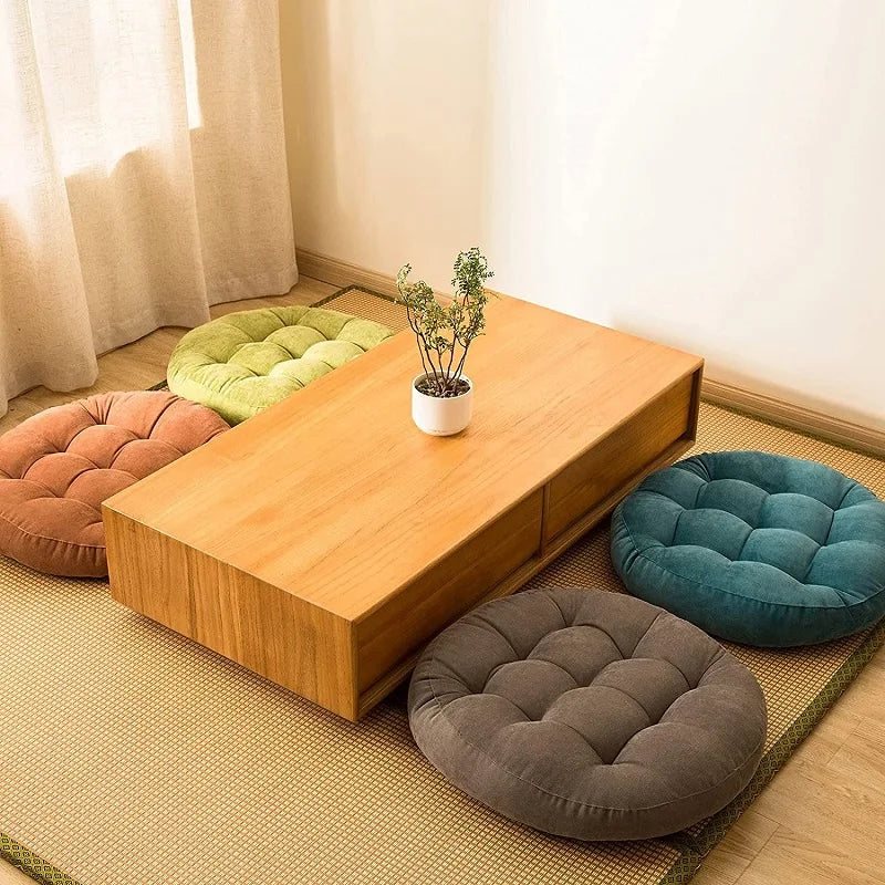 Green Large Round Floor Seat Cushion Thickened Tufted Tatami Mat Pad Ottoman Pouf Futon Chair Seat Meditation Seating Pillow 방석