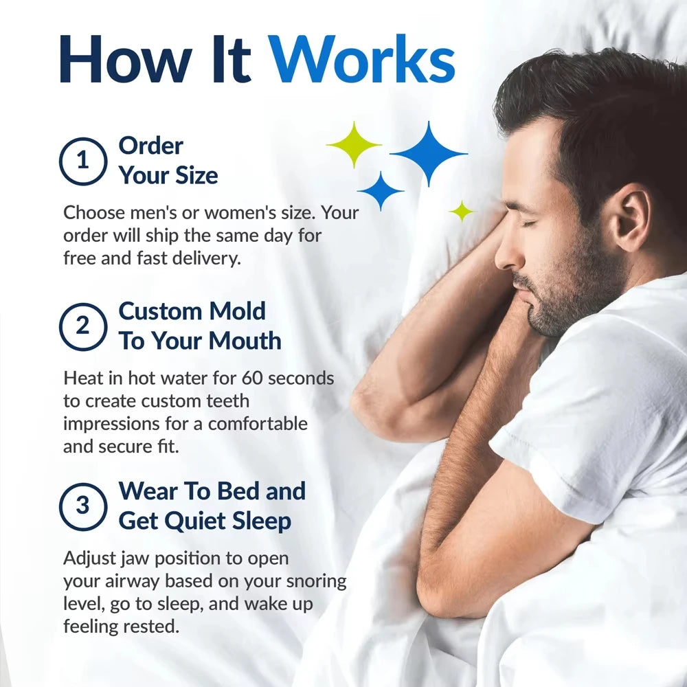 Anti-Snoring Mouthpiece Anti-Snoring Device Night Time Teeth Mouthguard Adjustable Sleeping Mouth Guard for Bruxism Stop Snoring