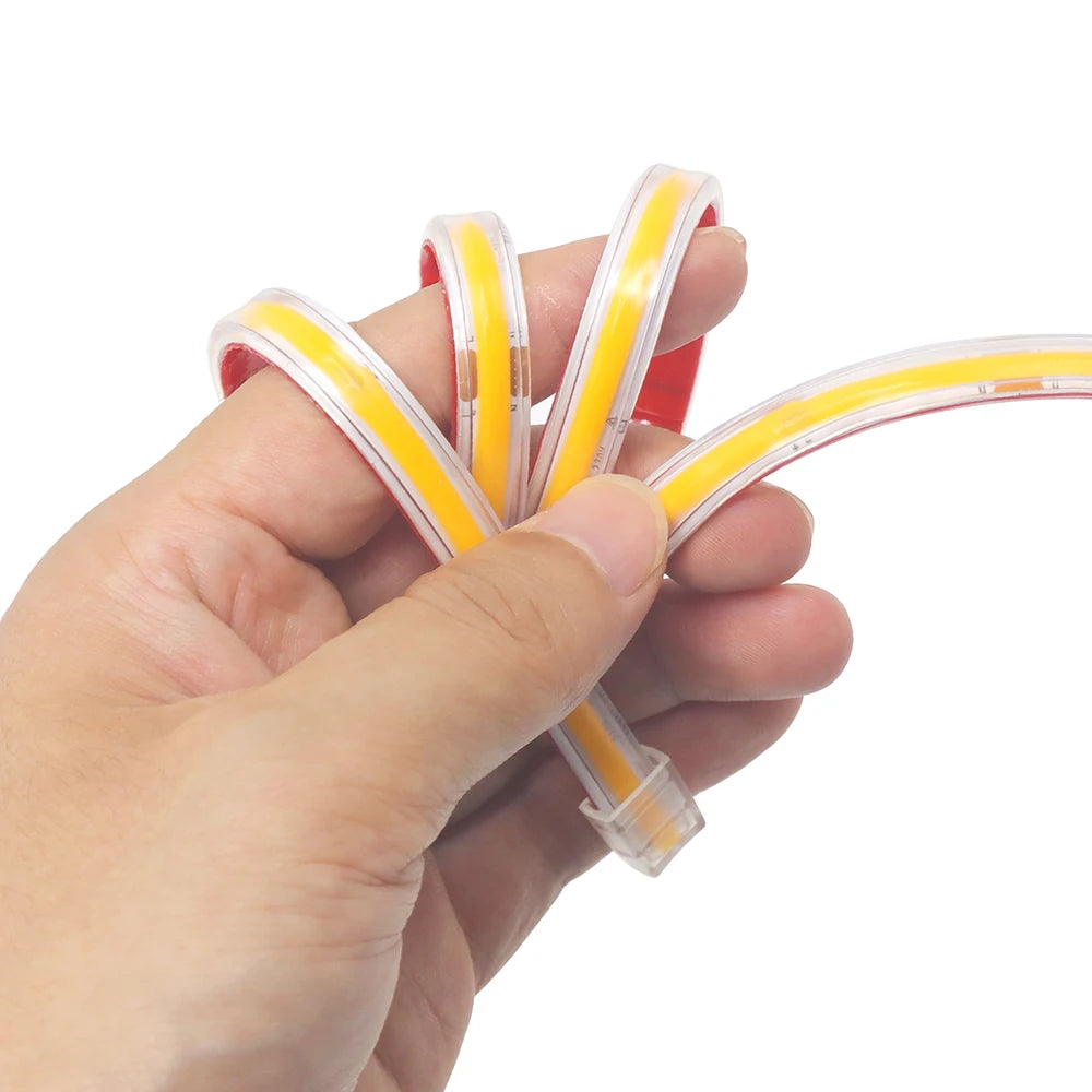 220V 10 Colors Dimmable COB LED Strip Light 240 LEDs Flexible Tape Dimmer EU Power Plug Kit TV Night Lights Home Linear Lighting