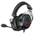 Tidesmit Gaming Headset with RGB, Memory Foam & PC Mic - Black black Tidesmit