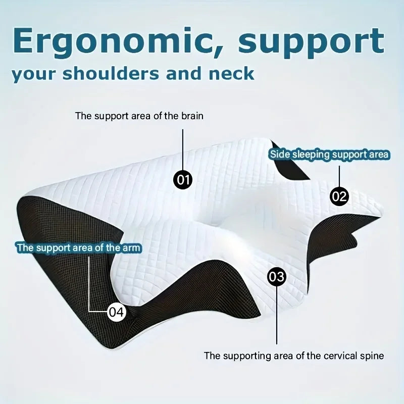 Ergonomic Neck Pillow for Muscle Relief - Contoured Gray Tidesmit Back Massage Instrument Tidesmit