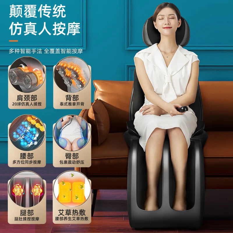 Electric Massage Chair Recliner With Heat Therapy | Tidesmit Wellness Massage Chairs Ultimate Black Tidesmit