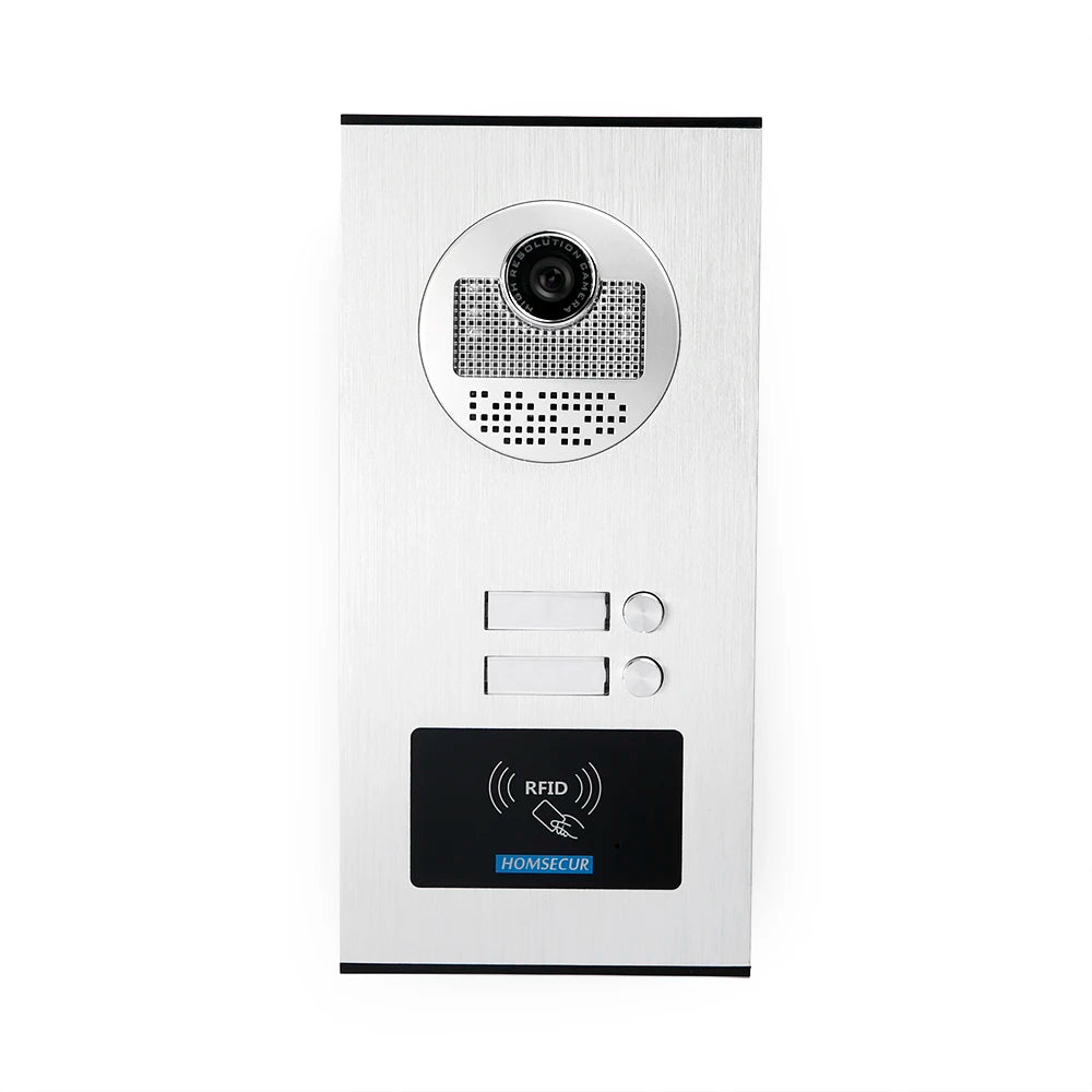 XC111-2 Flush Mount Outdoor Doorbell Camera 700TVL+20Pcs RFID Keyfobs for 4 Wire 2 Flats Video Door Phone Intercom Home Security