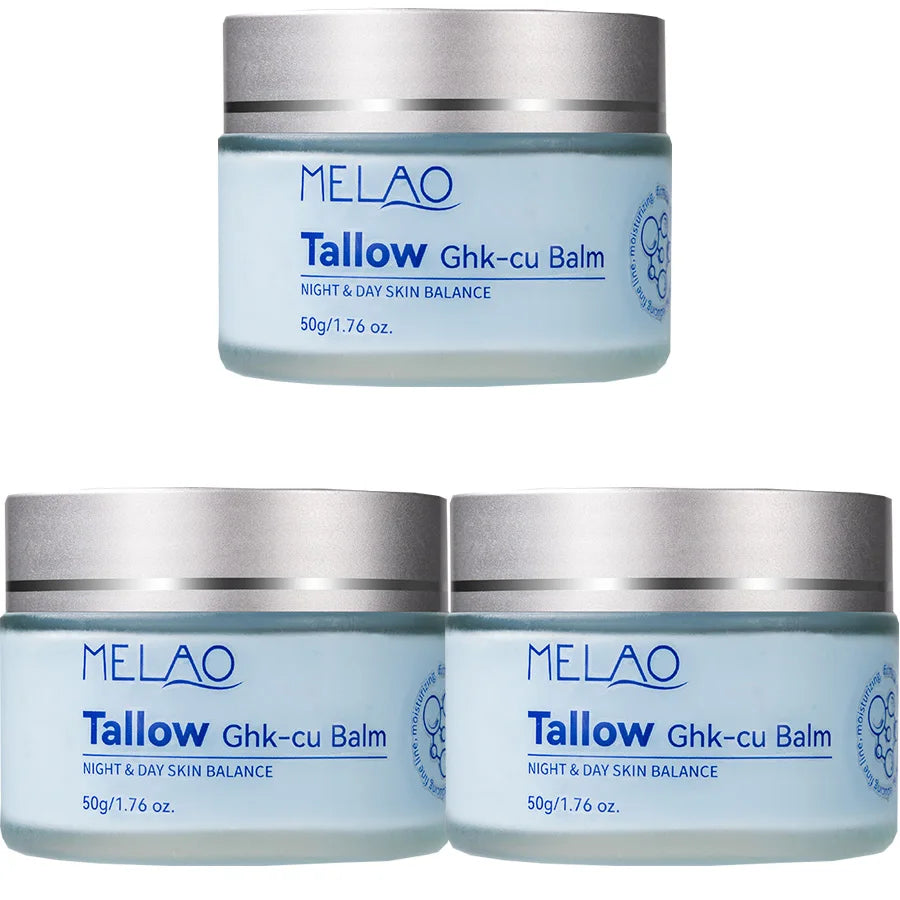 Grass-Fed Blue Balm Moisturizer with GHK-Cu Copper Peptides & Beef Tallow:Calendula Natural Skincare Care for Mature Dry Skin