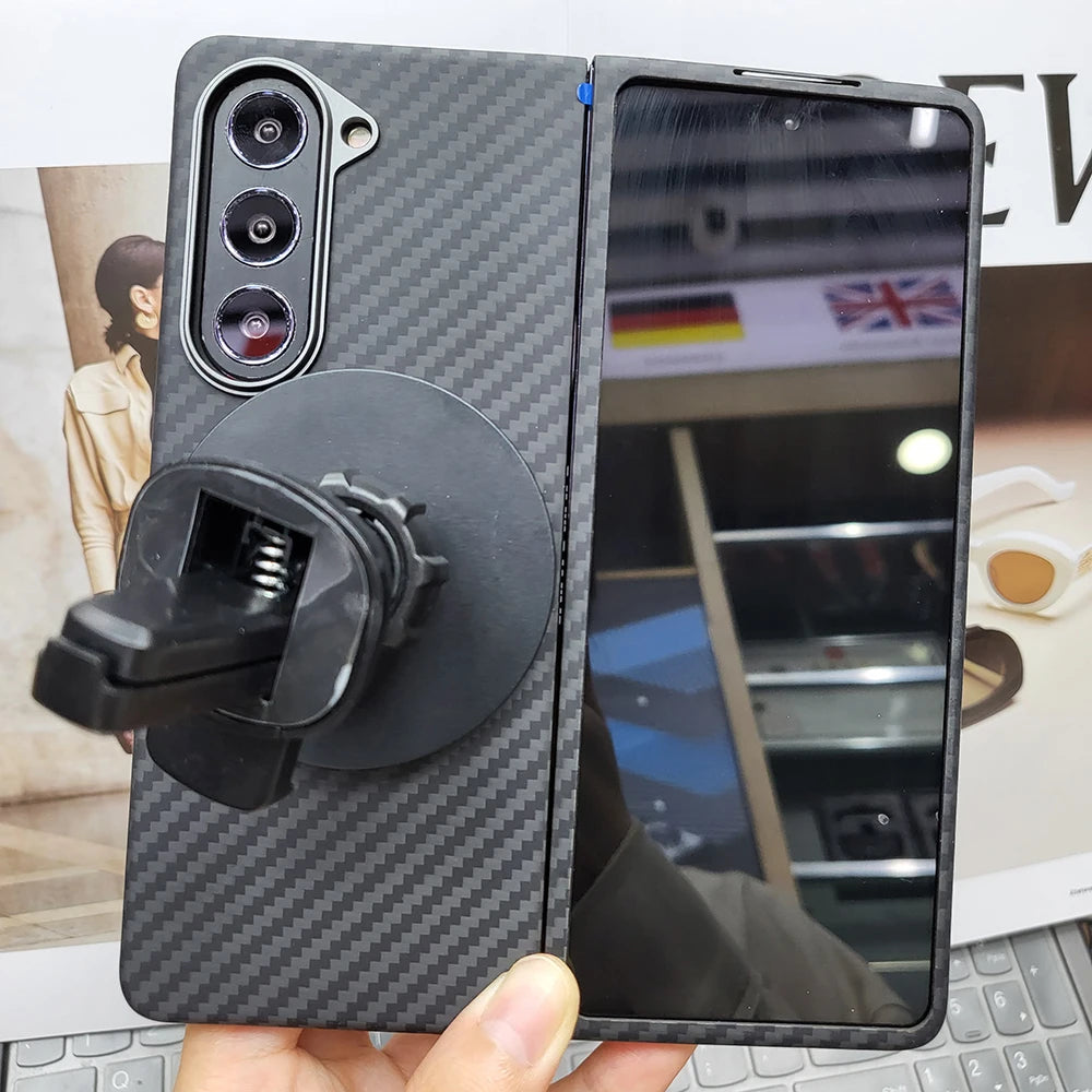 Samsung Galaxy Z Fold 6 Carbon Fiber Case | Ultra-Thin Aramid Cover Black(Mag)Ring Big China Mainland Tidesmit
