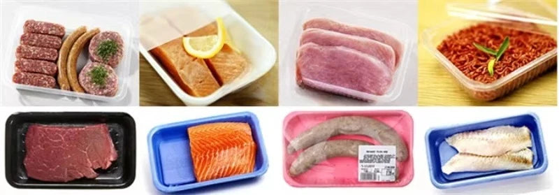 Customized New Type Vacuum Fresh Food Tray Sealer/plastic Bowl Cups Sealing Machine/vacuum Plastic Box Container Sealing Machine
