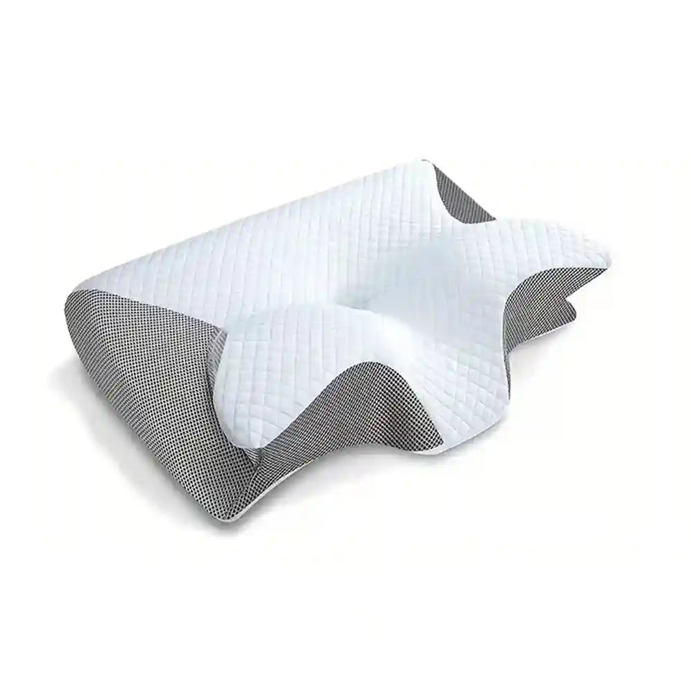 Butterfly Memory Foam Neck Pillow for Cervical Support - Tidesmit Massage Cushion Light Gray Tidesmit