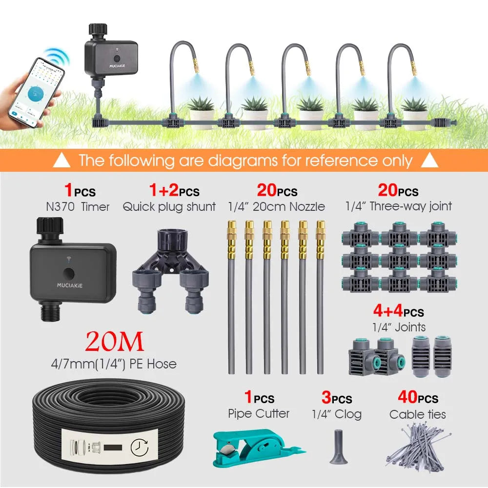 New 5G Dual-band WiFi Smart Garden Timer Irrigation Kit Remote APP Custom Horticulture Mist Cooling System IP55 Life waterproof
