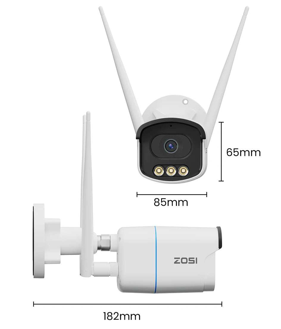 ZOSI 8MP/5MP Aurora Lux WiFi Security Camera True Full Color Night AI Detection Outdoor 4K/3K HD CCTV Video Surveillance Camera
