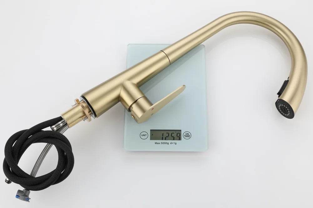 Stainless Steel Gold Kitchen Faucet Brushed Gold Kitchen Hot and Cold Water Faucet Washbasin Sink Faucet