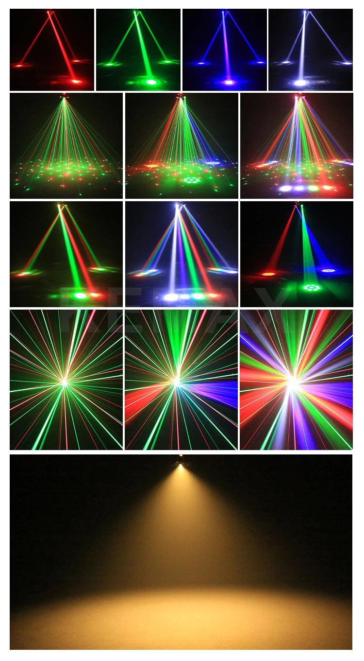 80W Disco Party Light 6-arm Mini Beam Moving Head Strobel Effect Lights Remote DMX512 Control DJ Mobile Stage For Club Wedding