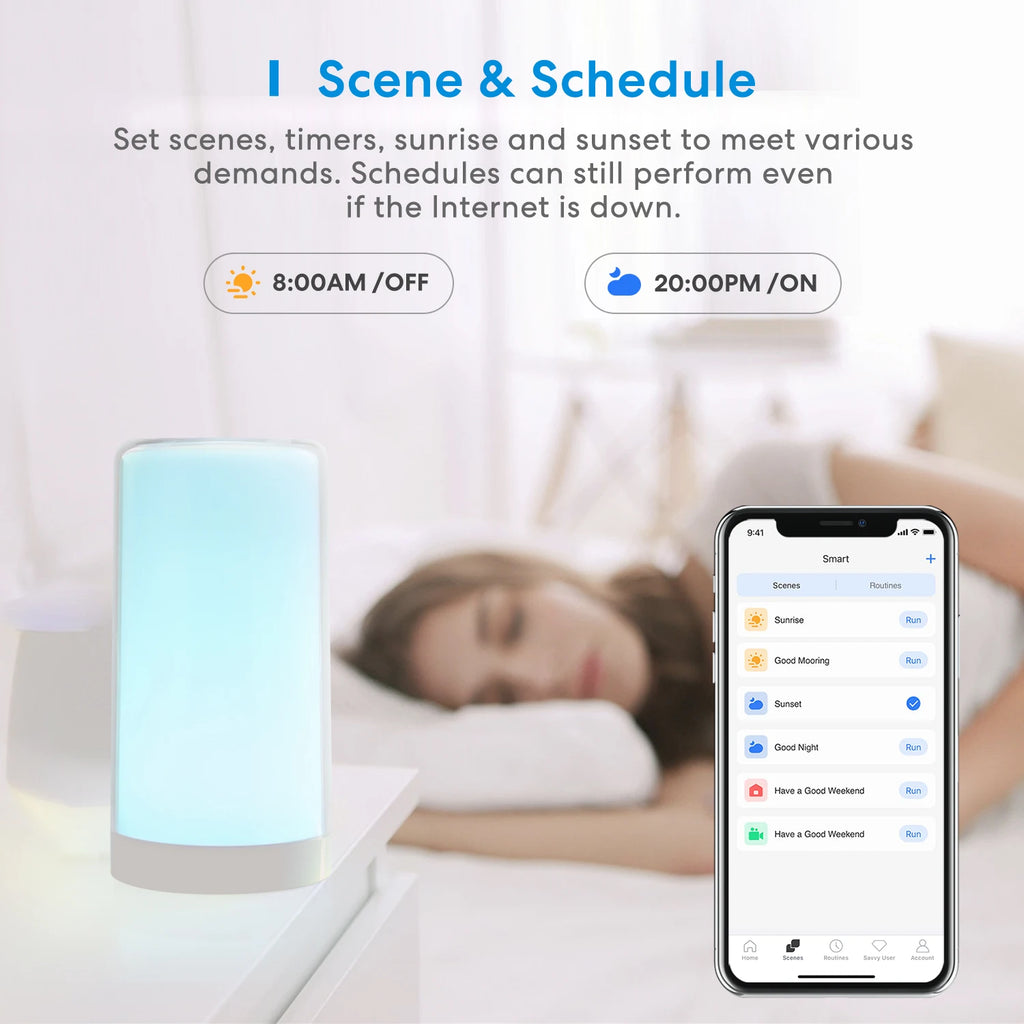 Meross Smart WiFi Table Lamp US/EU/UK/AU Touch Sensor Dimmable Bedside Light Support HomeKit Alexa Google Assistant SmartThings