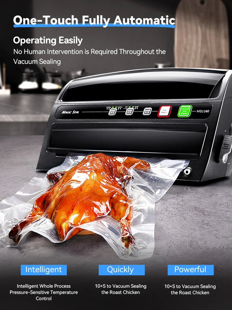 Vacuum Packaging Machine for Food Plastic Bags Sealer Sealing Machine Mylar Bags Kitchen Packer Automatic Manual Modes Home Appl