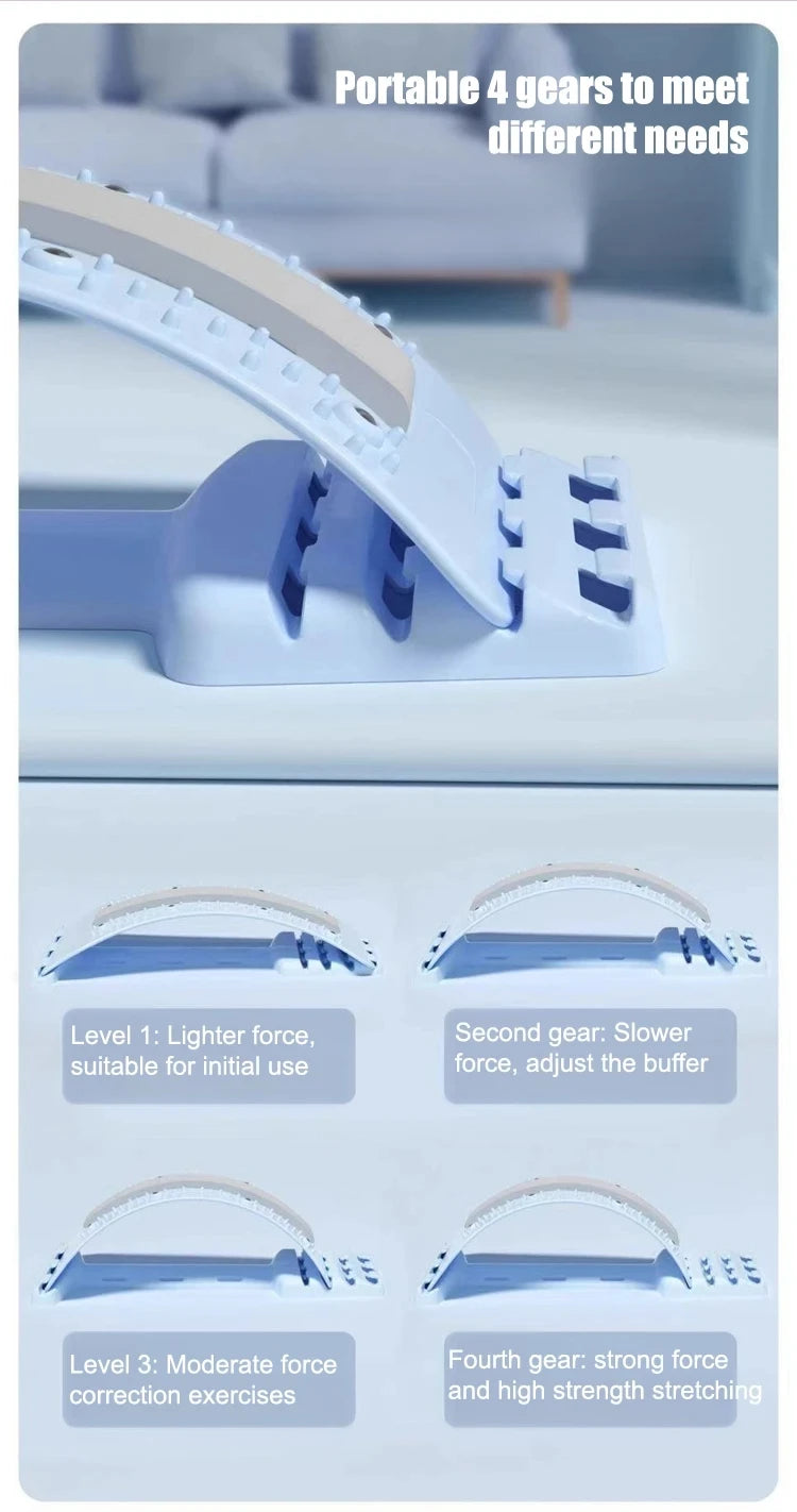 Back Stretcher Adjustable Lumbar Support - Ergonomic Spine Relief Device Back Massage Instrument Tidesmit